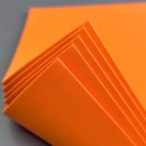 Фоамиран флуоресцентный 2мм, 1 лист А4 - оранжевый Фоамиран флуоресцентный 2мм, 1 лист А4 - оранжевый
