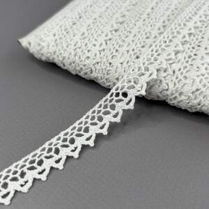 Хлопковое кружево 1,4 см (лен) - Белое (#1293-01)