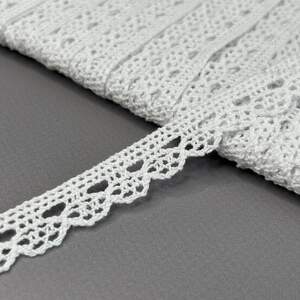 Хлопковое кружево 1,5 см (лен) - Белое (#8371-01)