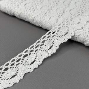 Хлопковое кружево 2,5 см (лен) - Белое (#8005-01)