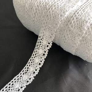 Хлопковое кружево 2,5 см (лен) - Белое (М5048-1)