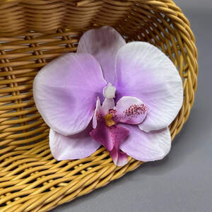 Цветок орхидеи тканевый 8,5 см - сиреневый