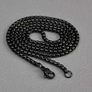 Цепочка для жетона из нержавеющей стали 3 мм, длина 60 см - черный