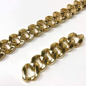 Цепь пластиковая декоративная 21х25 мм LL1697 - лимонное золото Цепь пластиковая декоративная 21х25 мм LL1697 - лимонное золото