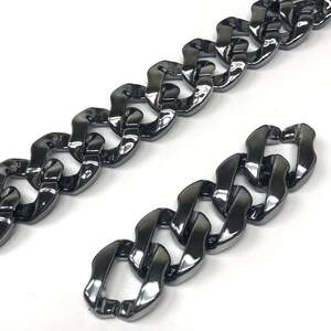 Цепь пластиковая декоративная 21х25 мм LL1697 - темный никель Цепь пластиковая декоративная 21х25 мм LL1697 - темный никель