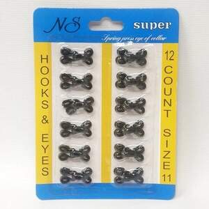 Черный крючок #11 обтянутый тканью для одежды, пришивной Черный крючок #11 обтянутый тканью для одежды, пришивной