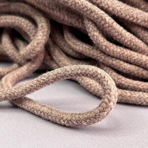 Шнур хлопковый плетеный с сердечником 5 мм - кофейный