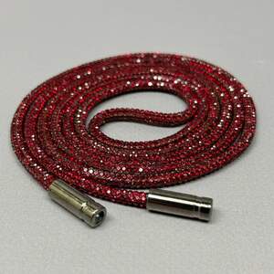 Шнурок стразовый 4 мм, длина 120 см - кристал бордо