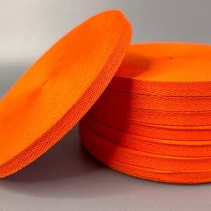 Ярко оранжевая киперная лента 1 см (киперная тесьма 10мм)