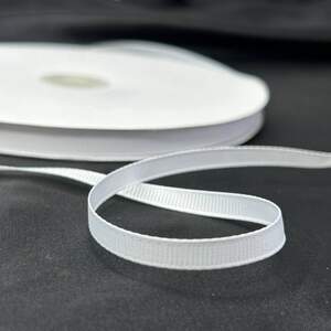 Белый цвет, 7 мм лента репсовая 1м