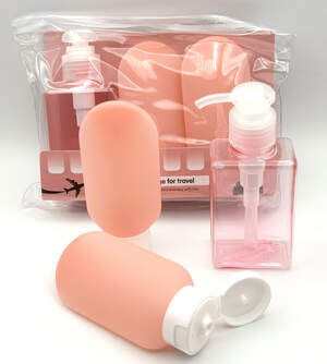 Дорожный набор емкостей для косметики 3в1, розовый