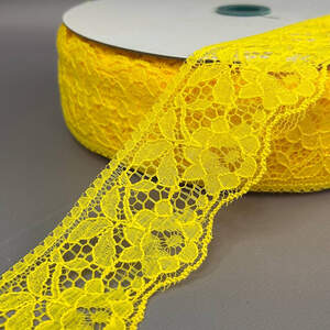 Кружево гипюровое 6 см - желтый яркий (#30)