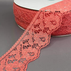 Кружево гипюровое 6 см - коралловый (#21)