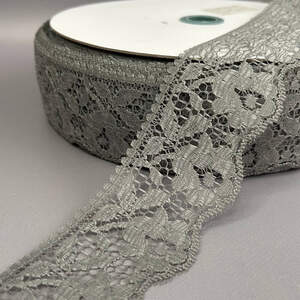 Кружево гипюровое 6 см - серый (#6)