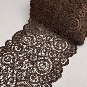 Кружево стрейч 19 см Моника, Шоколад широкое кружево
