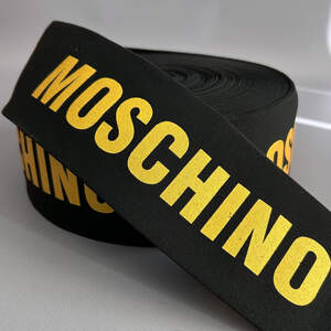 Резинка поясная брендированая 8 см черная с желтым MC