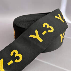 Резинка поясная брендированая 8 см черная с желтым Y-3