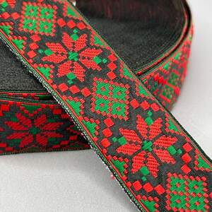 3 см Тесьма национальная с орнаментом - красно-зеленый ромб 3 см Тесьма национальная с орнаментом - красно-зеленый ромб