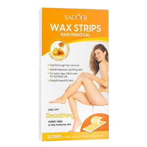 Восковые полоски для депиляции лица и тела Sadoer с экстрактом меда, 20шт Восковые полоски для депиляции лица и тела Sadoer с экстрактом меда, 20шт