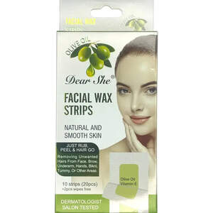 Восковые полоски для депиляции лица с оливковым маслом Dear She, 20 шт Восковые полоски для депиляции лица с оливковым маслом Dear She, 20 шт