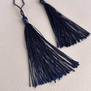 Декоративные кисточки для рукоделия 13 см - синий темный