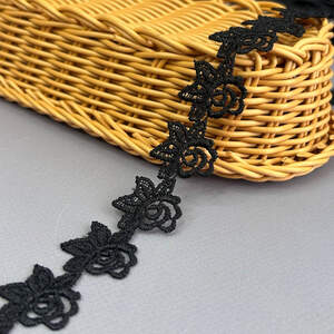 Кружево макраме Розочка Sindtex 2,5см - черный