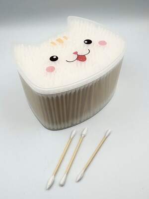 Ушные ватные палочки Котик белые, 500шт