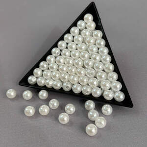 (20 грамм) Жемчуг бусины пластик Ø6мм - айвори