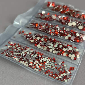 Набор страз для дизайна и декора холодной фиксации -1000 шт красный циркон