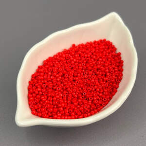 #12/0 Бисер китайский мелкий, 450 г - красный матовый (ТТ-128)