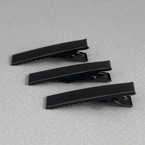 (10 шт) Заколка-заготовка уточка плоская 3,2 см - черный (10 шт) Заколка-заготовка уточка плоская 3,2 см - черный