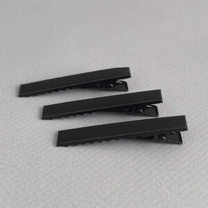 (10 шт) Заколка-заготовка уточка плоская 4,6 см - черный (10 шт) Заколка-заготовка уточка плоская 4,6 см - черный