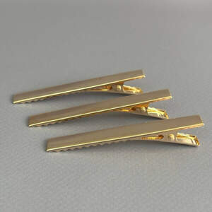 (10 шт) Заколка-заготовка уточка плоская 6,5 см - золото (10 шт) Заколка-заготовка уточка плоская 6,5 см - золото