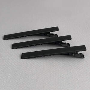 (10 шт) Заколка-заготовка уточка плоская 6,5 см - черный (10 шт) Заколка-заготовка уточка плоская 6,5 см - черный