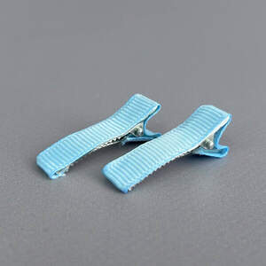 (10 шт) Заколка-заготовка уточка с репсовой лентой 3,5 см - голубой (10 шт) Заколка-заготовка уточка с репсовой лентой 3,5 см - голубой