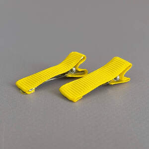 (10 шт) Заколка-заготовка уточка с репсовой лентой 3,5 см - желтый (10 шт) Заколка-заготовка уточка с репсовой лентой 3,5 см - желтый