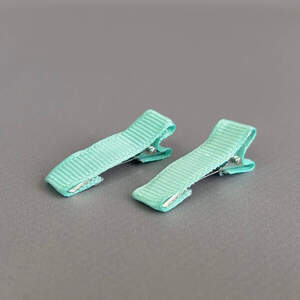 (10 шт) Заколка-заготовка уточка с репсовой лентой 3,5 см - мятный (10 шт) Заколка-заготовка уточка с репсовой лентой 3,5 см - мятный