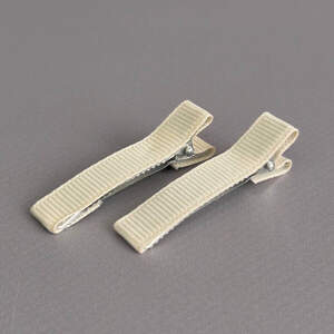 (10 шт) Заколка-заготовка уточка с репсовой лентой 4,7 см - кремовый (10 шт) Заколка-заготовка уточка с репсовой лентой 4,7 см - кремовый