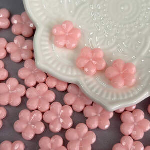 (20 гр) Бусины пластиковые Цветочек 14 мм - персиковый