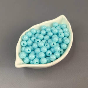 (20 гр) Пластиковые гладкие бусины 8 мм - аква (20 гр) Пластиковые гладкие бусины 8 мм - аква
