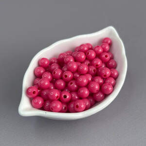 (20 гр) Пластиковые гладкие бусины 8 мм - малиновый (20 гр) Пластиковые гладкие бусины 8 мм - малиновый