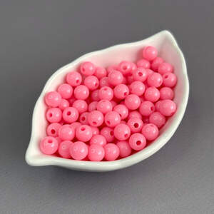 (20 гр) Пластиковые гладкие бусины 8 мм - розовый (20 гр) Пластиковые гладкие бусины 8 мм - розовый