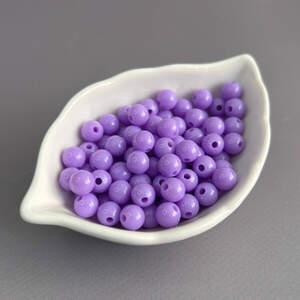 (20 гр) Пластиковые гладкие бусины 8 мм - фиолетовый (20 гр) Пластиковые гладкие бусины 8 мм - фиолетовый