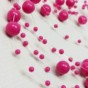 (5шт по 1,3 метра) Бусины на леске Ø8 и Ø3мм Цвет - малиновый (5шт по 1,3 метра) Бусины на леске Ø8 и Ø3мм Цвет - малиновый