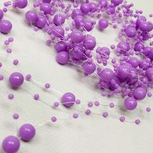 (5шт по 1,3 метра) Бусины на леске Ø8 и Ø3мм Цвет - сиреневый (5шт по 1,3 метра) Бусины на леске Ø8 и Ø3мм Цвет - сиреневый
