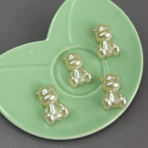 10 шт - Кабашон пластик Мишка 16х24 мм - айвори 10 шт - Кабашон пластик Мишка 16х24 мм - айвори