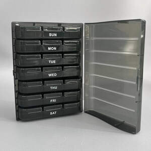 Органайзер для витамин на 7 дней (утро-день-вечер) - черный