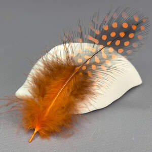 Перья куриные для рукоделия 5-10 см, 50шт - оранжевый