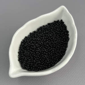 #12/0 Бисер китайский мелкий, 450 г - черный матовый (ТТ-49)