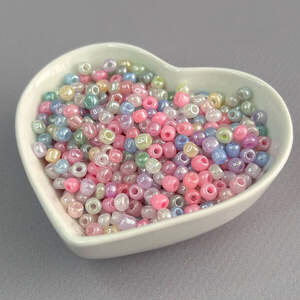 #6/0 Бисер китайский крупный, 450 г - пастельный микс